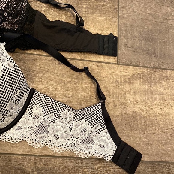 AMBRIELLE Black Pink Lace Underwire Bra Set 38DD - Picture 2 of 7